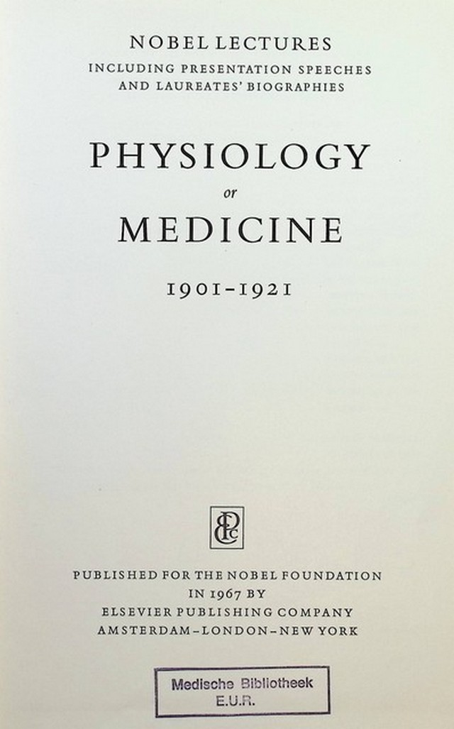 Physiology or Medicine 1901-1921